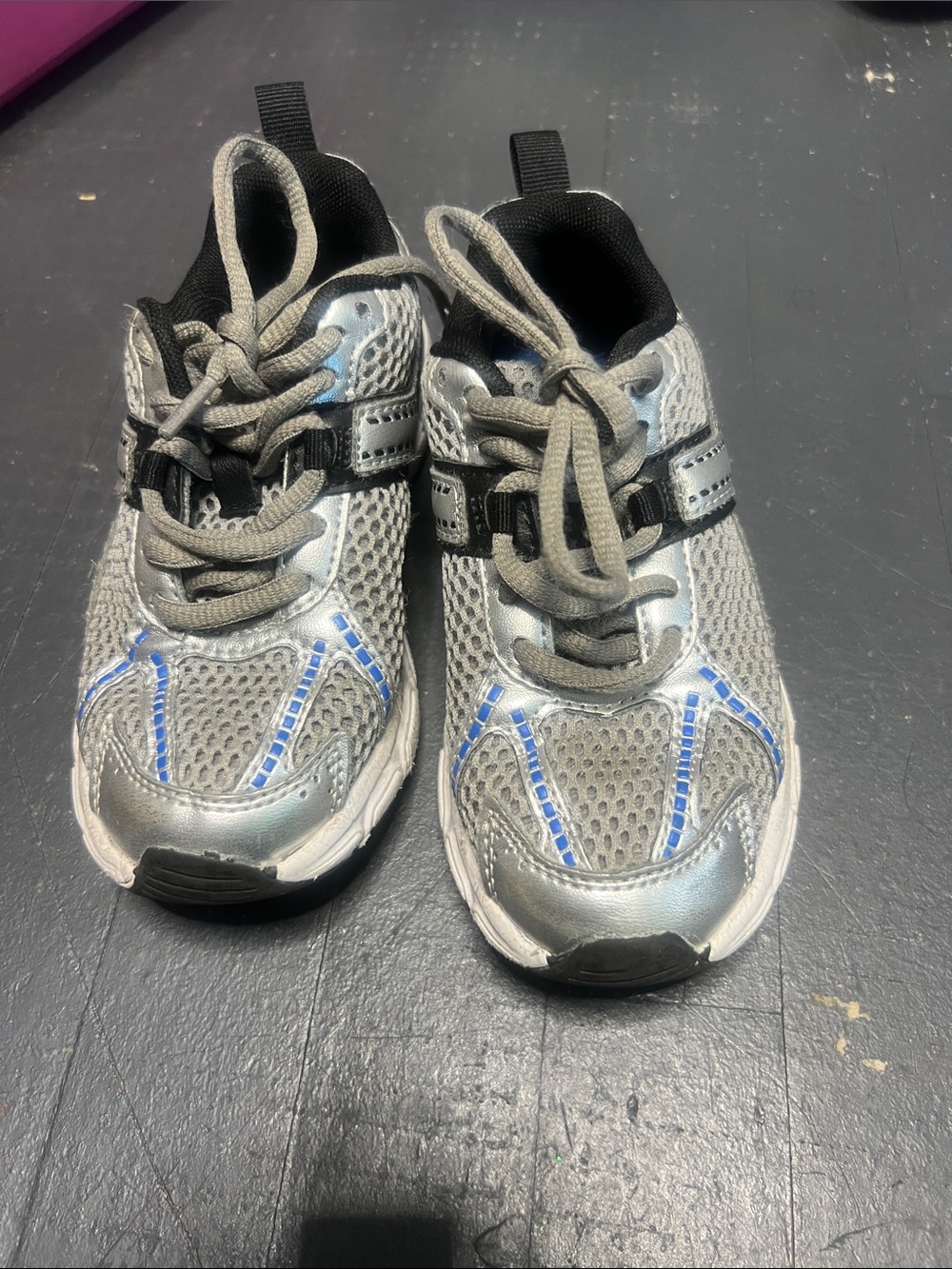 Pony Kids Silver and Blue Athletic Sneakers